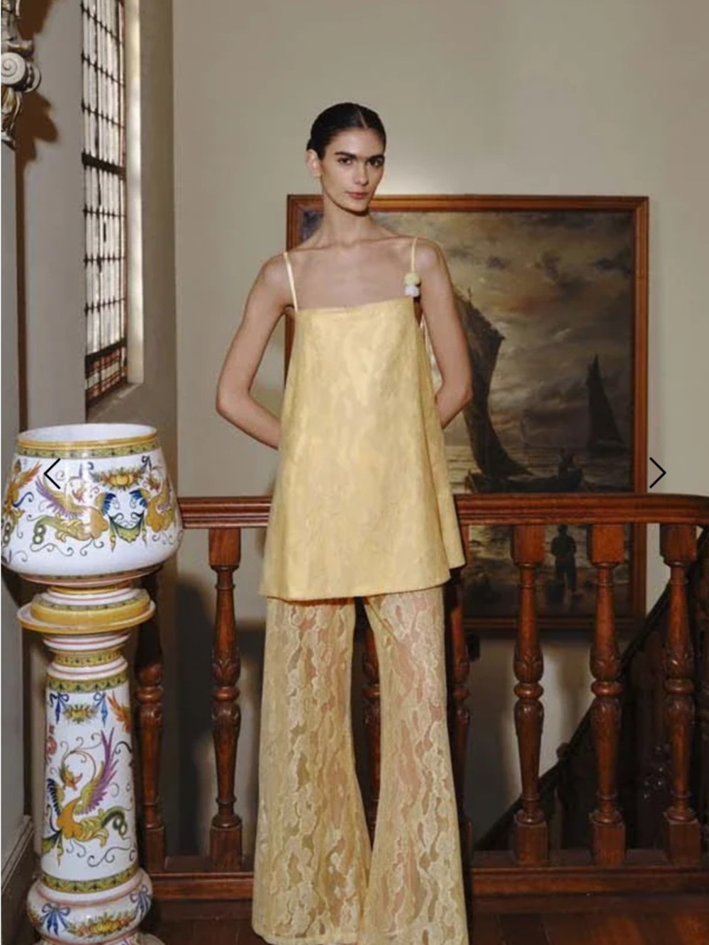 Baobab Collection Gold and Cream Satin Top